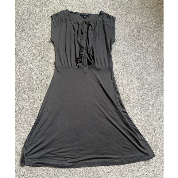 Banana Republic 100% Silk Dress Womens Small Gray Sleeveless Career Stretchy - Picture 1 of 12